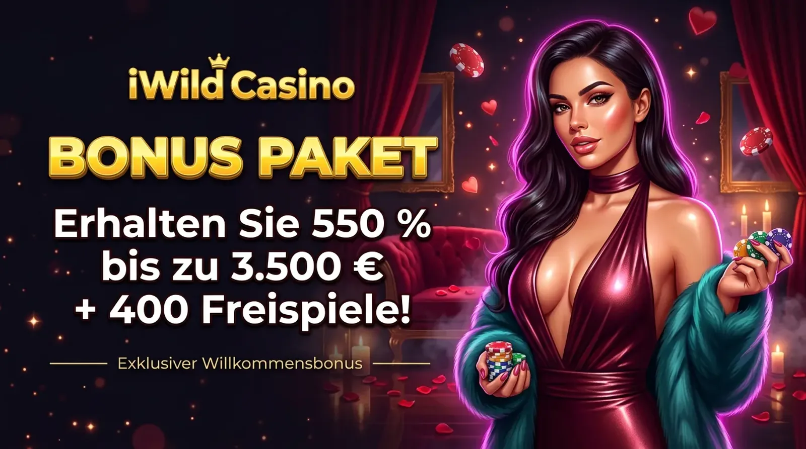 iWild Casino — BONUS PAKET — Erhalten Sie 550 % bis zu 3.500 € + 400 Freispiele!